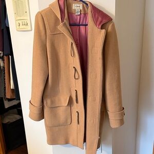 L.L. Bean Women's Camel Coat with Pink Lining